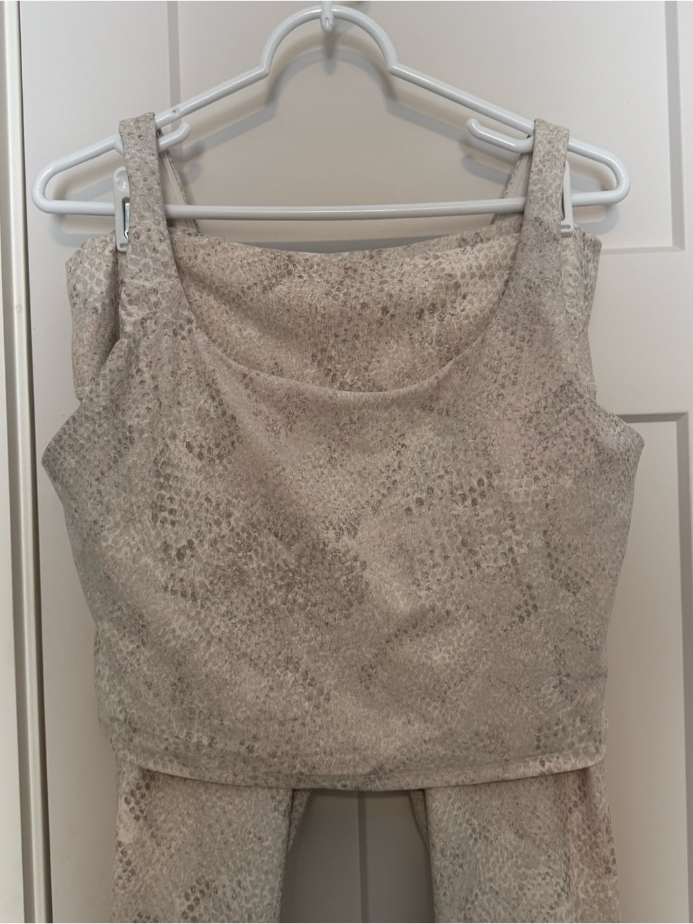 Neutral Snake-Print Workout Set - Women